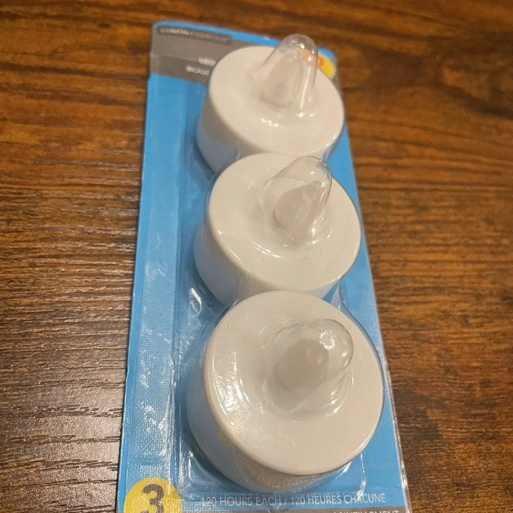 ✅Luminessence 3pk LED Flickering Tealight Candles 🕯️ Batteries Included #️⃣0126